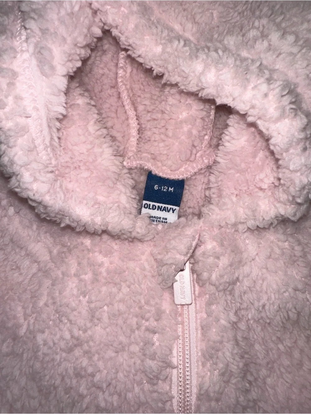 Old Navy Pink Plush Sherpa Footed One-Piece with Hood